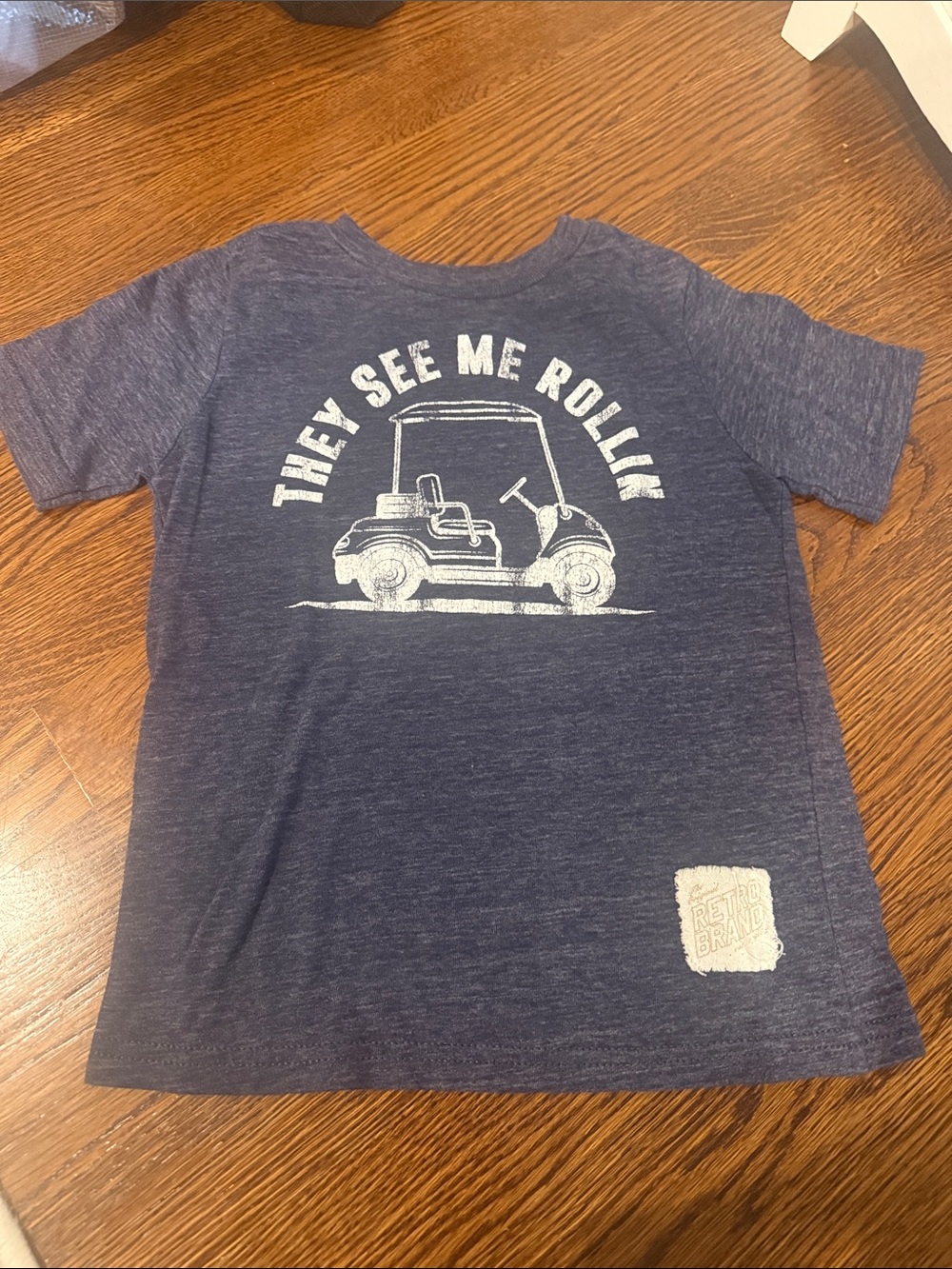 Original Retro Brand Navy Graphic Tee with White Golf Cart Print